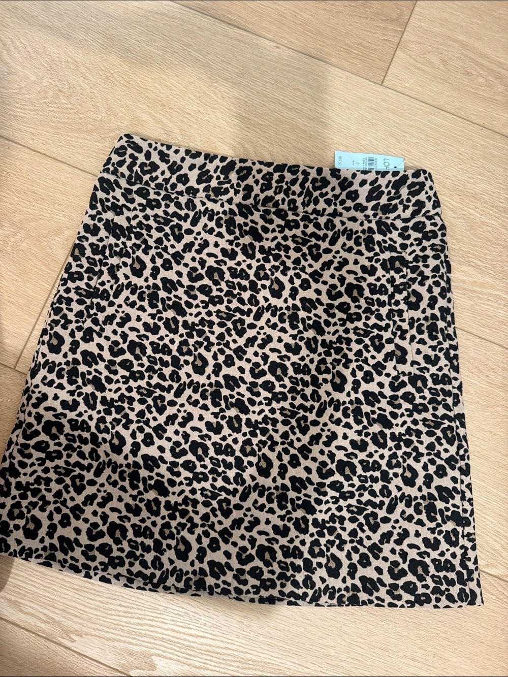 Loft - NWT, Leopard Print Mini Skirt - Black on Tan